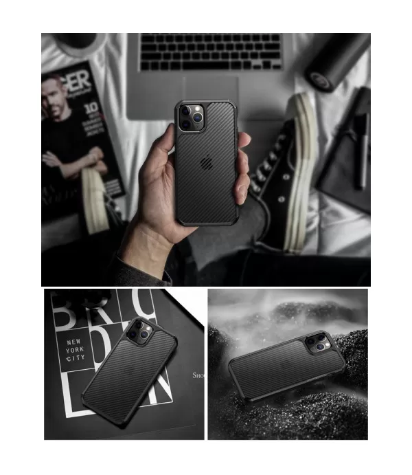 IPAKY Pioneer serija Carbon Fiber zaštitna maskica Apple iPhone 12/12 Pro IPAKY Pioneer serija Carbon Fiber zaštitna maskica Apple iPhone 12/12 Pro