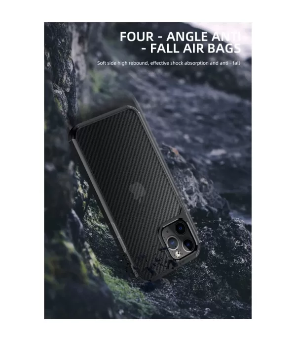 IPAKY Pioneer serija Carbon Fiber zaštitna maskica Apple iPhone 12/12 Pro IPAKY Pioneer serija Carbon Fiber zaštitna maskica Apple iPhone 12/12 Pro