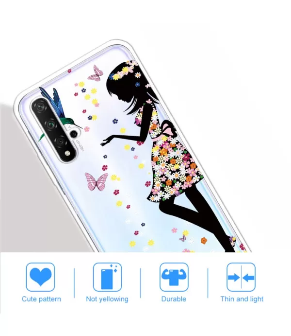Cvijeće dizajn silikonska zaštitna maska Huawei Nova 5T - Honor 20