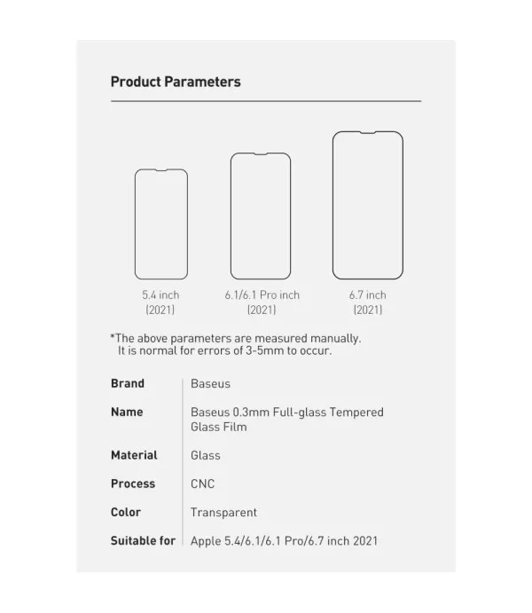 Baseus zaštitno kaljeno staklo Apple iPhone 13/13 Pro
