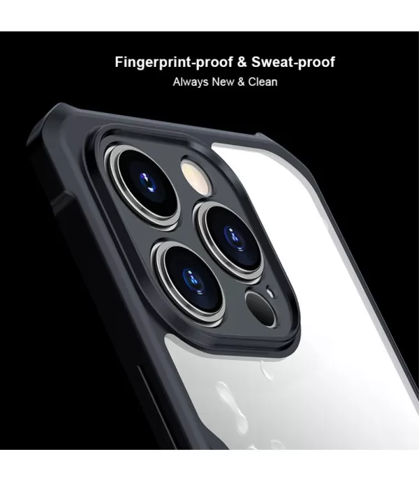 XUNDD prozirna silikonska maskica s crnim rubom za iPhone 15 Plus