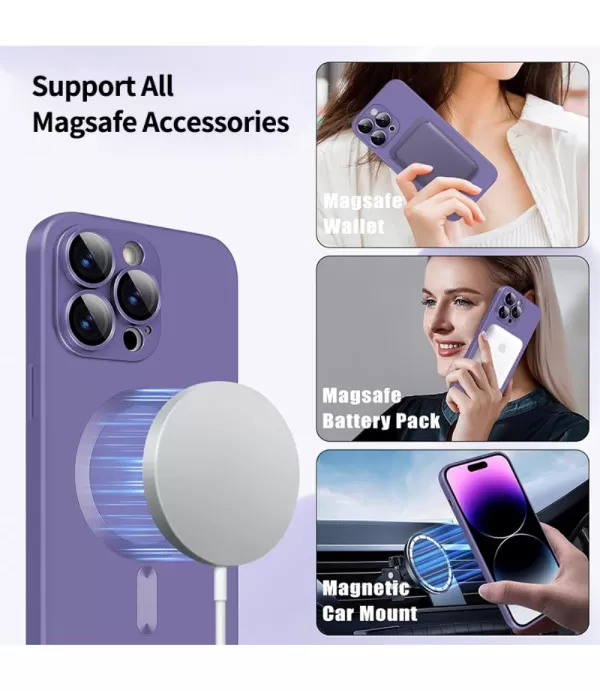 ENKAY Magsafe silikonska maskica sa zaštitom za kameru Apple iPhone 15 ENKAY Magsafe silikonska maskica sa zaštitom za kameru Apple iPhone 15