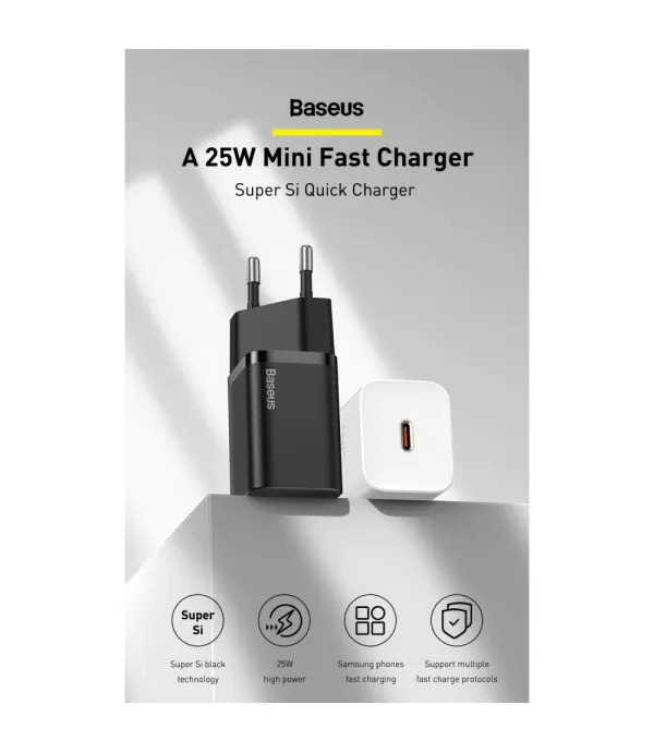 BASEUS Super Si brzi punjač 25W s podatkovnim kabelom Type-C na Type-C 1m