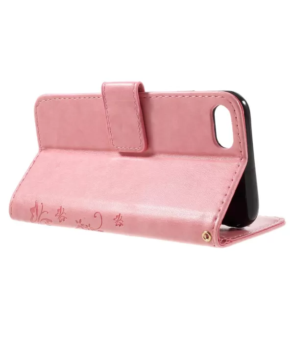 Preklopna torbica maskica s uzorkom leptira za iPhone SE / 8 / 7