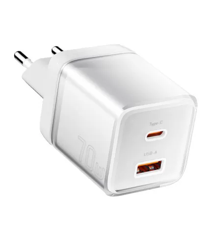 ESSAGER brzi punjač 70W Type C + USB-A