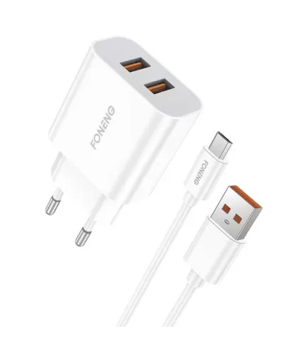 Brzi punjač Foneng EU45 2x USB + USB Micro kabel