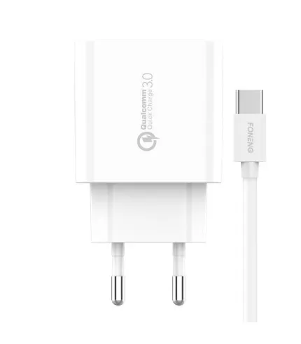 Brzi punjač Foneng EU46 QC 3.0 + USB Type C kabel