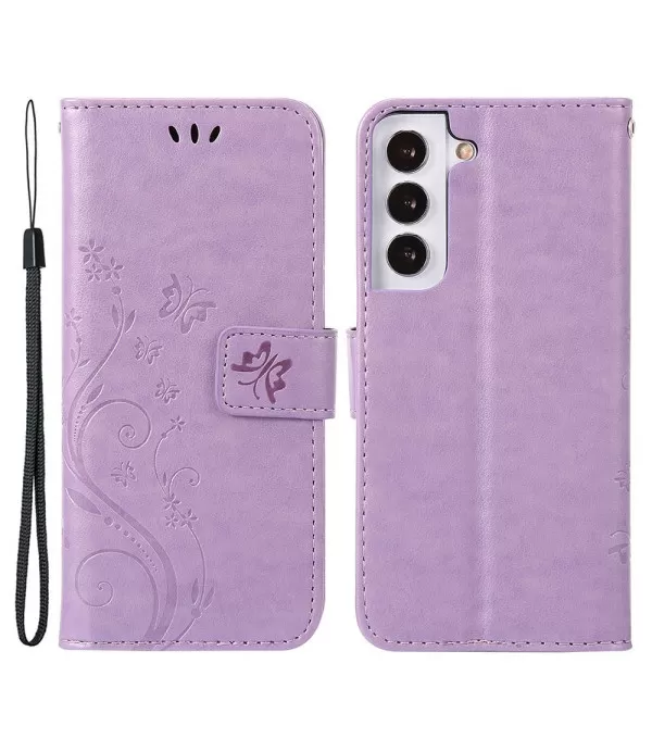 Cvijeće i leptir preklopna torbica futrola Samsung Galaxy S22