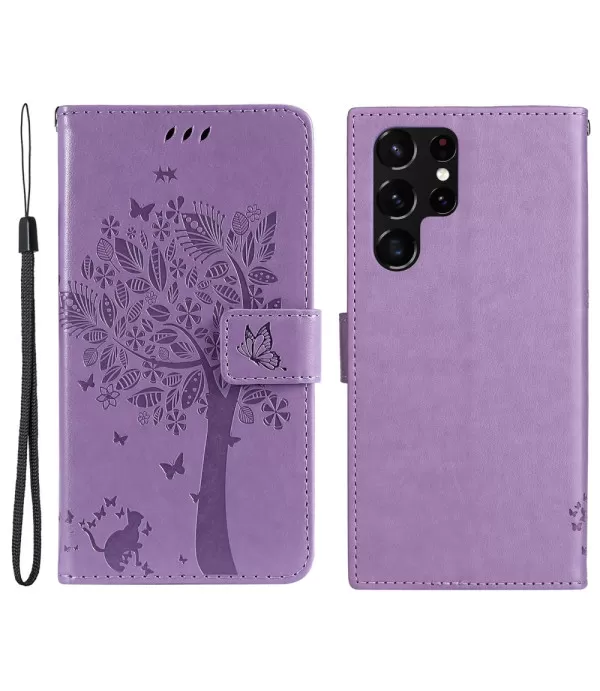 Leptir i cvijeće preklopna torbica futrola Samsung Galaxy S22 Ultra