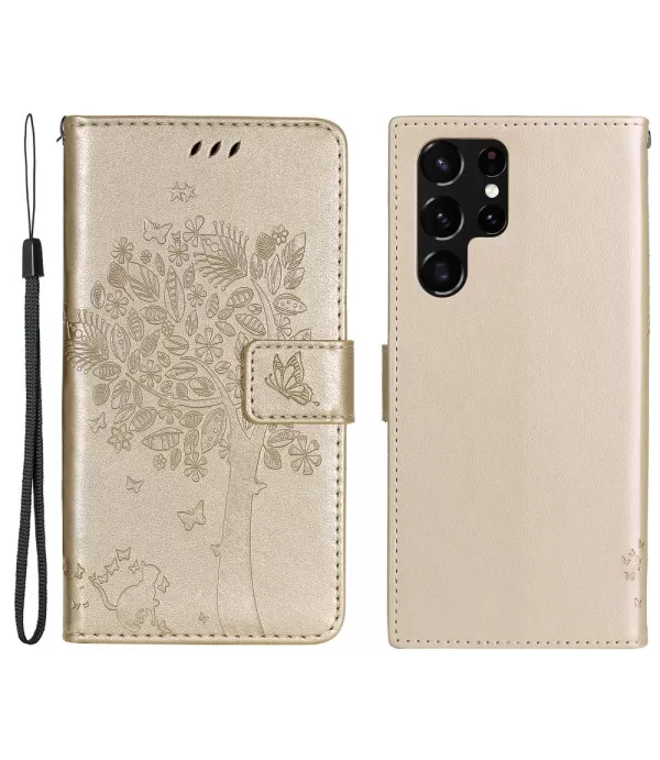 Leptir i cvijeće preklopna torbica futrola Samsung Galaxy S22 Ultra