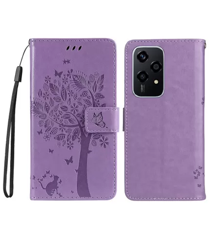  Maca i leptir dizajn preklopna torbica futrola za Honor 200 Lite