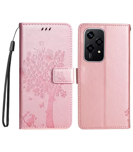  Maca i leptir dizajn preklopna torbica futrola za Honor 200 Lite