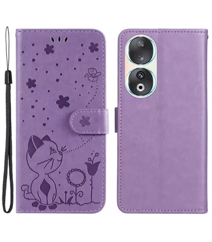  Maca i leptir dizajn preklopna torbica futrola za Honor 90 5G