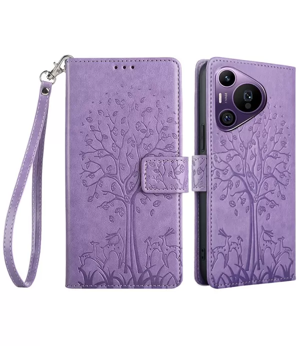 Drvo dizajn novčanik preklopna torbica za Huawei Pura 70 Pro