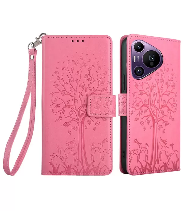 Drvo dizajn novčanik preklopna torbica za Huawei Pura 70 Pro