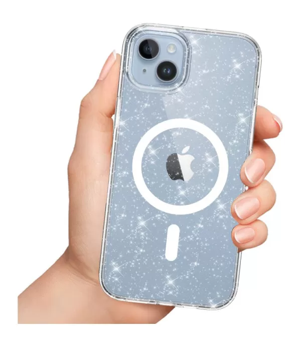 Prozirna gliter MagSafe silikonska maskica za iPhone 13 Pro