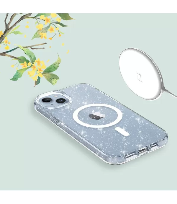 Prozirna gliter MagSafe silikonska maskica za iPhone 13 Pro