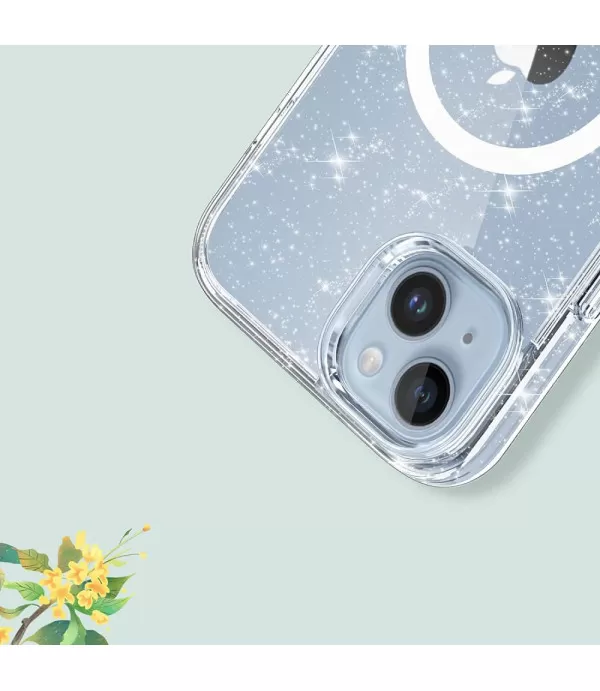 Prozirna gliter MagSafe silikonska maskica za iPhone 13, iPhone 14