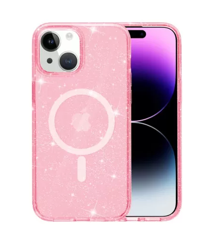 Prozirna gliter MagSafe silikonska maskica za iPhone 15