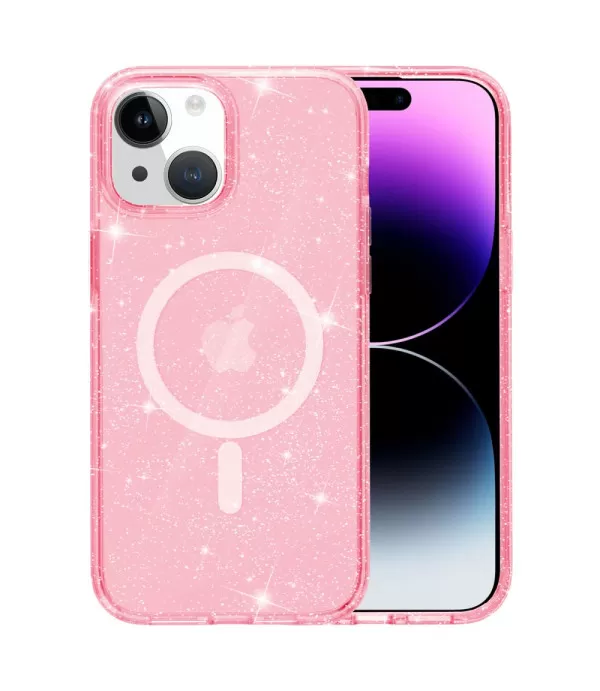 Prozirna gliter MagSafe silikonska maskica za iPhone 15