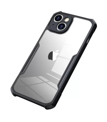 XUNDD prozirna silikonska maskica s crnim rubom za iPhone 15 Plus