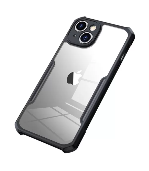 XUNDD prozirna silikonska maskica s crnim rubom za iPhone 15 Plus