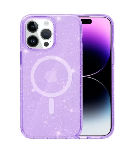 Prozirna gliter MagSafe silikonska maskica za iPhone 15 Pro