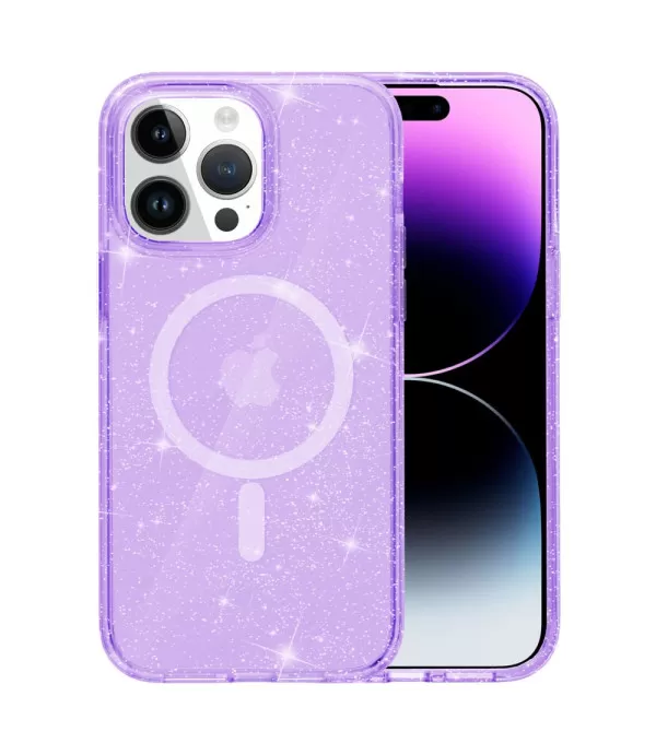 Prozirna gliter MagSafe silikonska maskica za iPhone 15 Pro