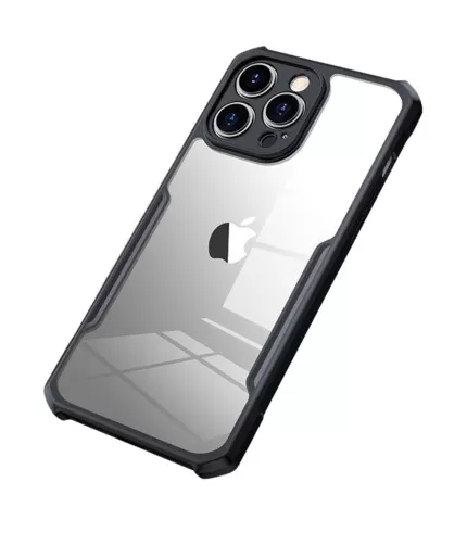 XUNDD prozirna silikonska maskica s crnim rubom za iPhone 15 Pro Max