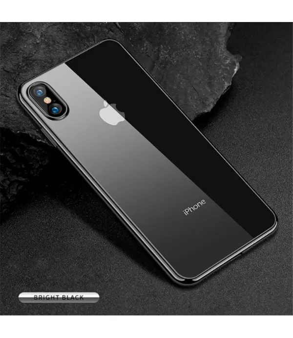 Prozirna silikonska maskica iPhone XS crni rub