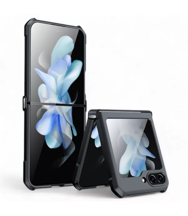 XUNDD Prozirna Silikonska Maskica s Crnim Rubom za Samsung Galaxy Z Flip5 5G