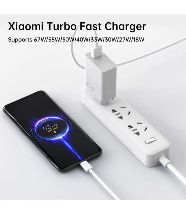  XIAOMI MDY-12-EU 67W kućni punjač s Type-C kabelom za punjenje BULK
