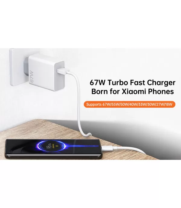  XIAOMI MDY-12-EU 67W kućni punjač s Type-C kabelom za punjenje BULK
