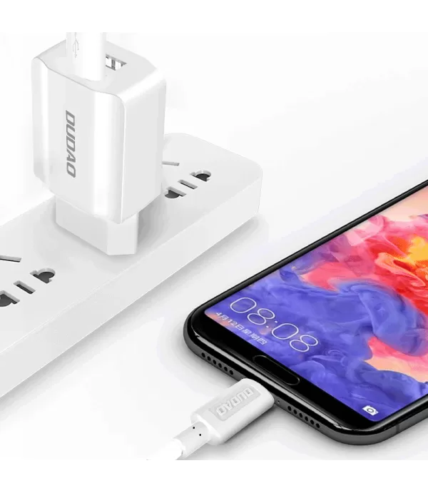 DUDAO kućni punjač adapter dual 2.4A + Type C kabel A2EU
