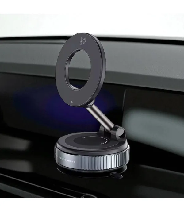 Magnetni držač za mobitel u automobilu – aluminijski, rotirajući s 360° podešavanjem