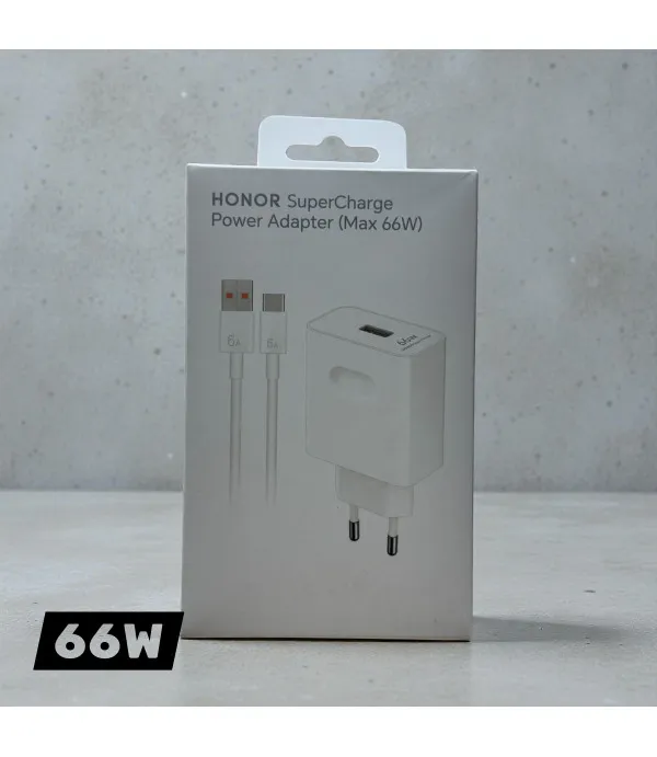 HONOR SuperCharge Power Adapter 66W – Originalni brzi punjač s USB-C kabelom 6A