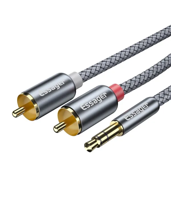 ESSAGER 3.5mm na 2 RCA audio kabel 2m