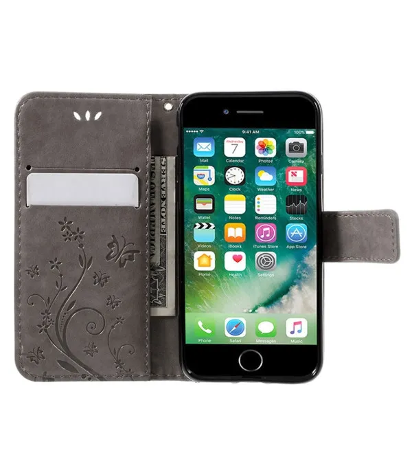 Prelopna torbica maskica s uzorkom leptira za iPhone SE / 8 / 7