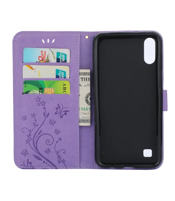 Cvijeće i leptir preklopna kožna wallet torbica za Samsung Galaxy A10