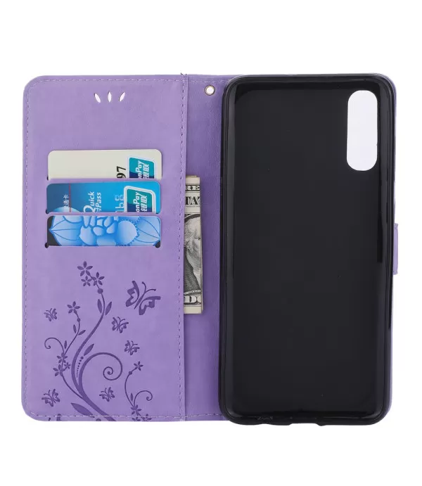 Preklopna torbica futrola Samsung Galaxy A70 cvijeće dizajn