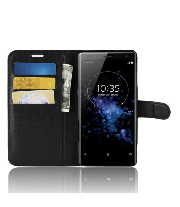 Preklopna maskica za Sony Xperia XZ3 Litchi Texture