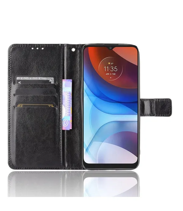 Crazy Horse preklopna torbica s novčanikom za Motorola Moto E7 Power