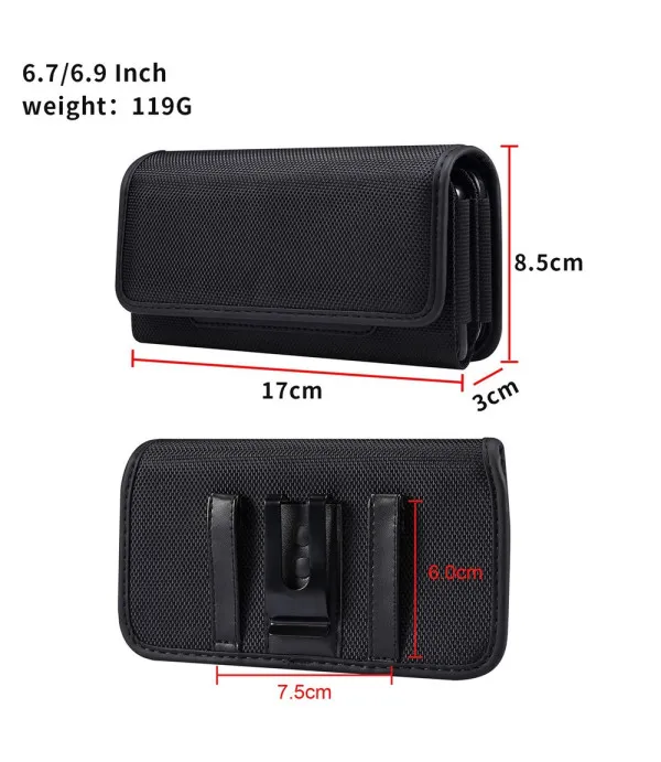 Univerzalna horizontalna torbica za remen 6,7–6,9" – Dual Phone Oxford Nylon