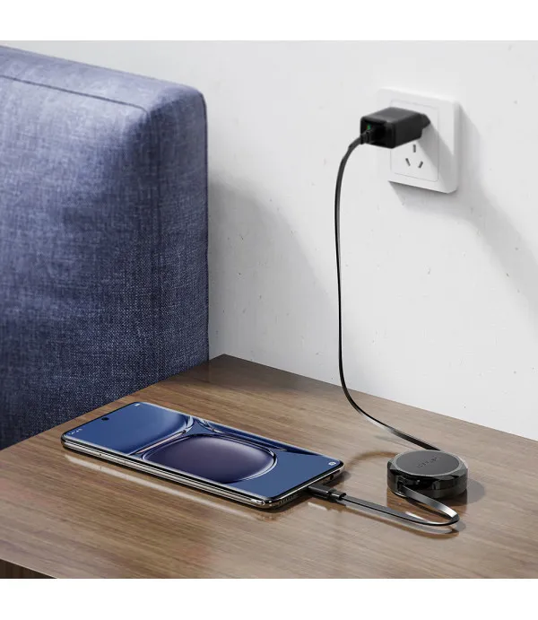 ACEFAST C13-03 USB-C na USB-C uvlačivi kabel 60W PD 0,8 m