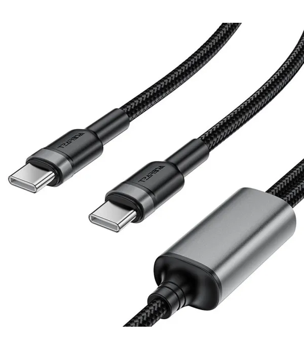 ACEFAST C22-02 USB-C na 2x USB-C kabel 100W 5A 1,25 m