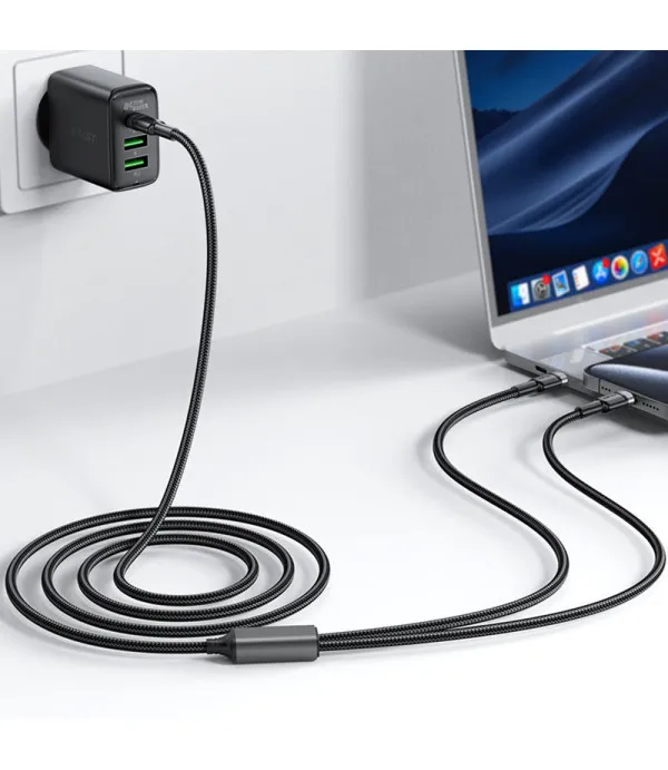 ACEFAST C22-02 USB-C na 2x USB-C kabel 100W 5A 1,25 m