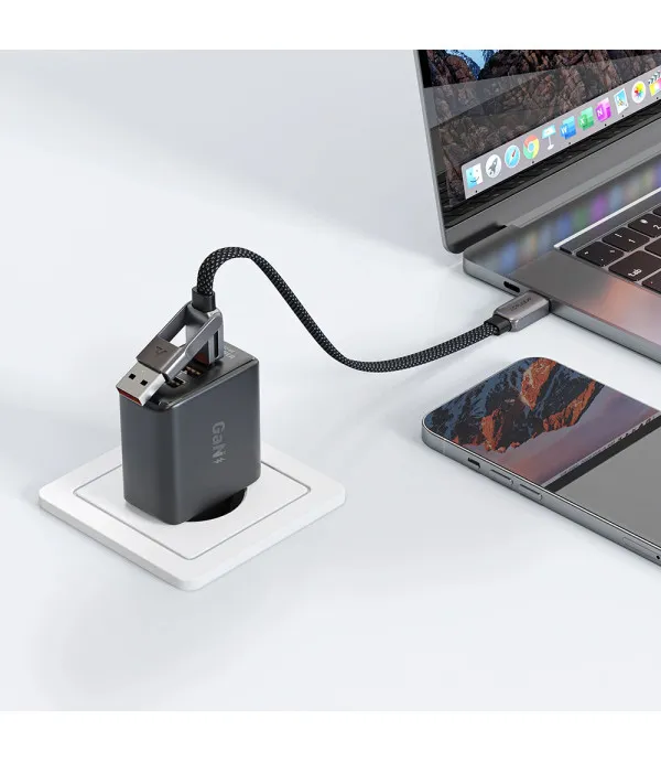 ACEFAST C13-05 USB-C na USB-C kabel s USB-A adapterom za punjenje i prijenos podataka 60W 0.2m