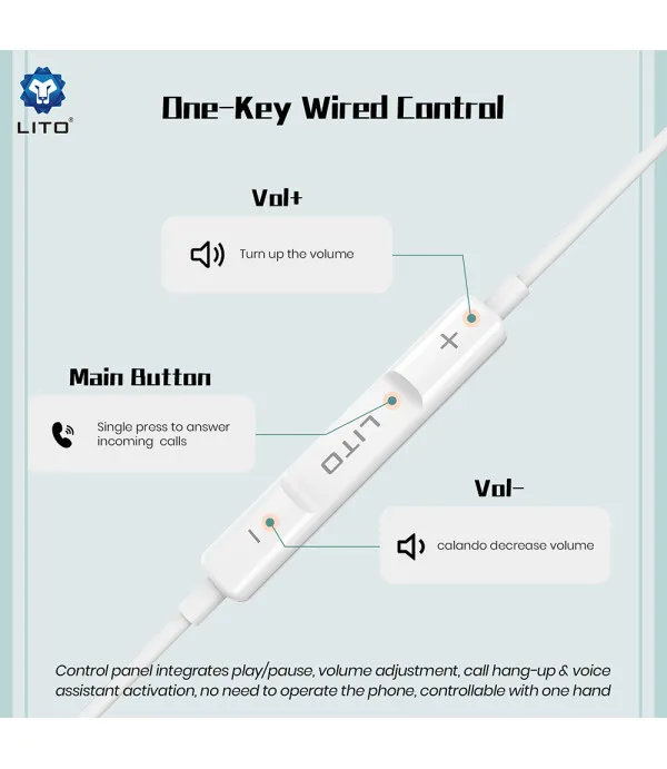 LITO LF01A žične stereo slušalice s mikrofonom 3.5 mm