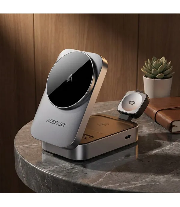 Acefast E22 3u1 bežična punjačka stanica za telefon, slušalice i Apple Watch