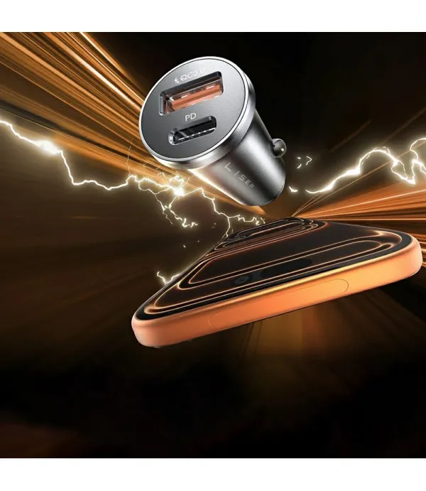 Lisen auto punjač USB-A + USB-C PD 36W s Type-C kabelom